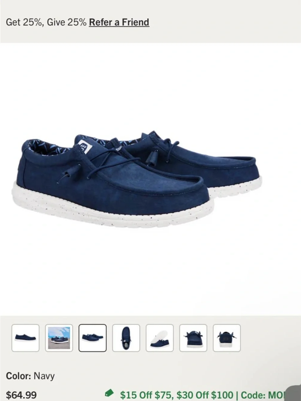 Men’s Hey Dude Wally stretch canvas